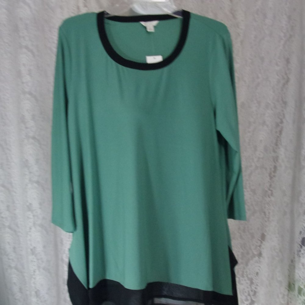 Est. 1946 Green & Black Tunic Top Blouse NWT